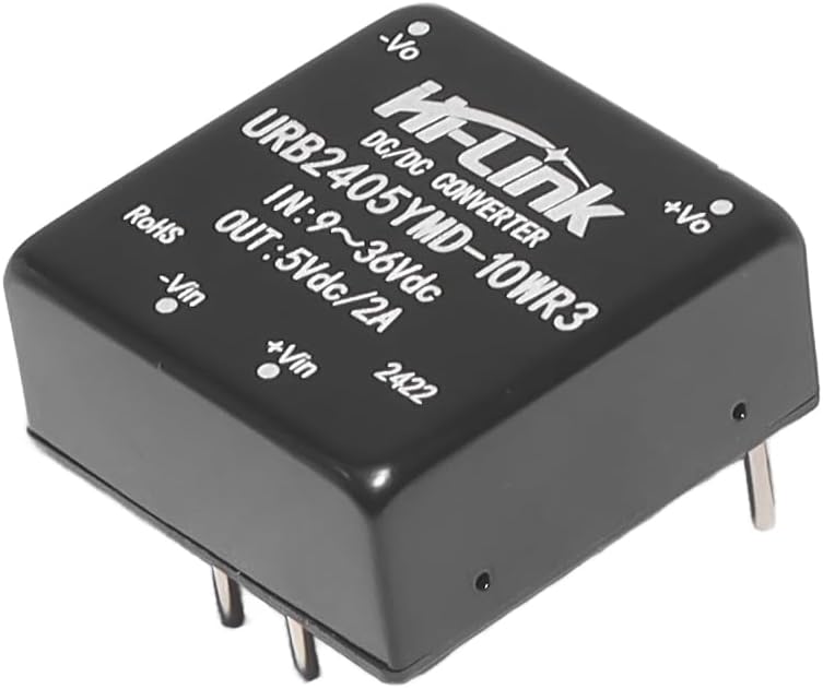 24V to 5V 10W 2000mA DC to DC Isolated Power Module 5v/12v/15v/24v DCDC Switching Power Module (10D2405A,5 Pcs)