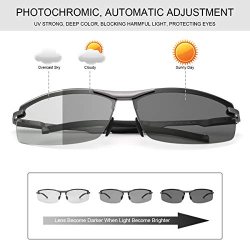 Image of MIRYEA Polarized Photochromic Driving z87 Sunglasses for Men Day Night Safety Glasses