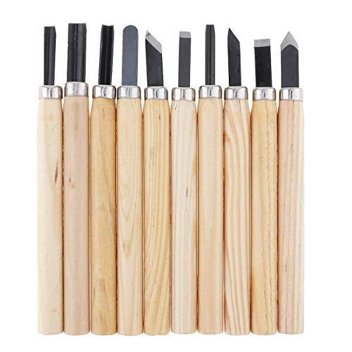 Origlam 10Pcs Professional Wood Carving Chisel Set, Carbon Steel Wood Carving Tools, Woodworking Chisels Wood Chisel Kits, Power Grip Carving Tools Great For Carving Woodworking Beginners & Kids #TOP6