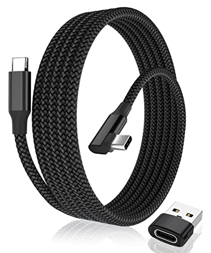 Image of Elebase Right-Angled USB Type C to C 100W Cable 10FT with USB A Adapter, Black