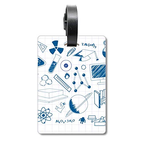 Étiquette d'identification haut de gamme Blue Grid Strokes pour valise