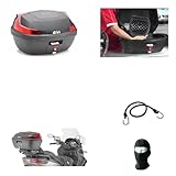 PRODUKTBESCHREIBUNG UND EIGENSCHAFTEN: GIVI-ARTIKELCODE B47NML KLINGE - Monolock-Platte und Montagesatz bereits im Preis enthalten - Montage auf allen Motorrad- und Roller-Dachträgern mit flacher Basis - Kapazität für 2 modulare Helme - Geprägte schwarze Farbe - Rote Reflektoren - Monolock-Befestigungssystem - universeller Motorradroller - Abmessungen: 340 x 445 x 570 mm - Maximale Belastung 3 kg - Volumen 47 Liter - KOSTENLOSE Sturmhaube Sturmhaube + Federkabel mit Stahlhaken