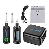 Easy To Use -- With its plug-and-play functionality, this wireless guitar system is incredibly easy to set up and use. The 210-degree rotatable plug ensures a secure connection, and the 4-channel transmission allows for multiple devices to be used simultaneously without interference. for both electric and acoustic guitars.