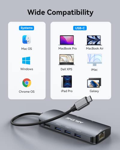 Usb C Hub Multiport Adapter, Ablewe 8-In-1 Usb-C Hub With 4K@60Hz Hdmi, 1Gbps Ethernet, 100W Pd, Sd/Tf Card Reader, 3 Usb 3.0 Ports Docking Station Compatible For Macbook Pro/Air/Ipad Pro/Xps #TOP7