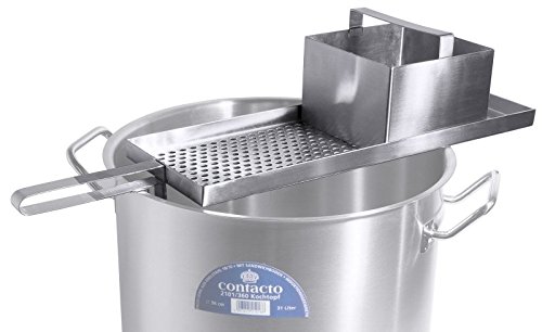 Spätzle-/Knöpflehobel, groß aus Edelstahl 18/10, mit halber/voller 7 mm Lochung, mit Topfhalterung, schwere Qualität/für kurze Knöpfle oder lange Spätzle | ERK (Für kurze Knöpfle)