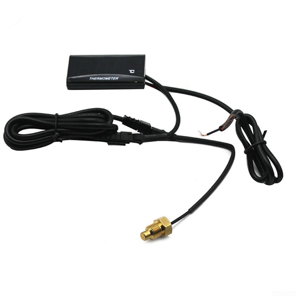 Jauge de température d'eau numérique pour moto avec capteur hygromètre pour véhicules DC 12 V, kit thermomètre étanche pour motos et voitures de course (18 mm)