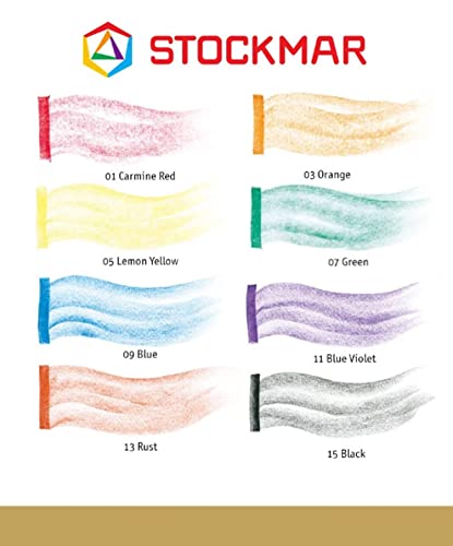 Stockmar 204884258 34000 Wachsmalblöcke mit reinem Bienenwachs, 8 Wachsmal-Farben in handlicher Blockform, verpackt im praktischen Blechetui, ideal zum Malen für Kinder