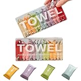 FIEIKBYY 28 Pack Compressed Towels, Disposable Camping Towels - Quick Dry, Compact, Reusable; Portable Travel Towels for Backpacking, Hiking, Gym, Emergency, Survival Kit (9' x 12')