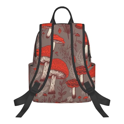 Casual Backpack for Women Men Red Mushrooms Lightweight Daypack Large Capacity Nurse Bag3