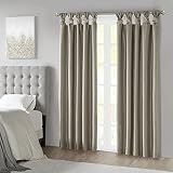 Madison Park Emilia Faux Silk Single Curtain with Privacy Lining, DIY Twist Tab Top, Window Drape fo