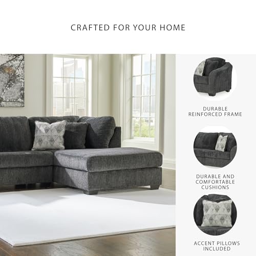 Signature Design by Ashley Biddeford Casual 2-Piece Sectional with Chaise and Removable Cushion, Gray - Image 6