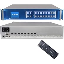 ICUIXIAN 8x16 HDMI Matrix Switch & Splitter 4K30Hz Rack HDMI Matrix 8x16 Support Web GUI, LAN Port, RS232 Control, HDMI2.0, HDCP, EDID, TCP, Backlit keying, LED Liquid Crystal Display Screen Display