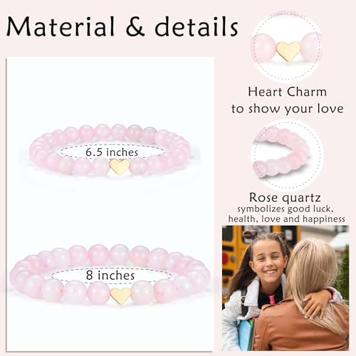 Set of 2 Mother And Daughter First Day of School Kindergarten Preschool 1st/2nd Grade Back to School Bracelet Gifts, Christmas Valentines Mothers Day Easter Graduation Birthday Gifts for Girls Women4