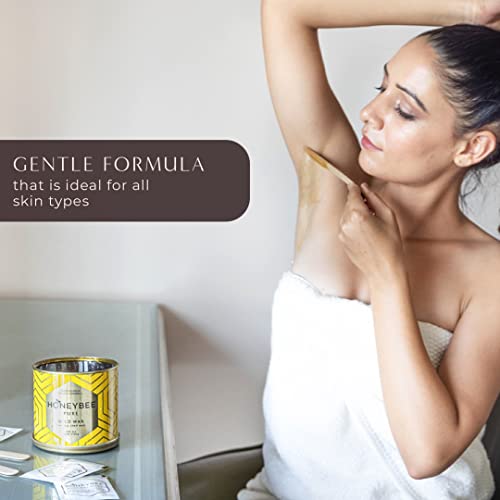 Image of HoneyBee Pure Gold Wax For Women Hair Removal| Painless Wax For Removing Tan, Dead Skin From Legs, Arms, Underarms | Gold Full Body Wax For Women, Pack of 1 (600g)