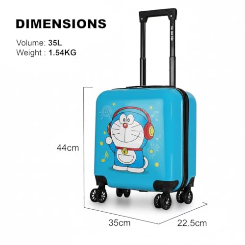 Image of Kids Carry On Luggage with Wheels,18-inch Hard Shell Suitcase Lightweight Toddler Rolling Trolly with Retractable Handle,Durable Hardside Spinner Trolly for Airplane Travel (Sky Blue)