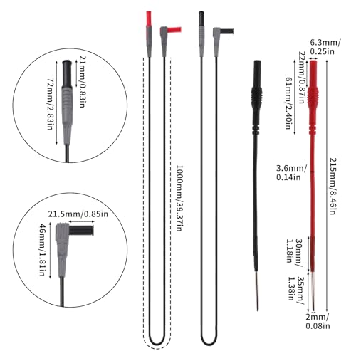 Image of Flexible Spoon Back Probe, 4PCS Multimeter Leads Kit Silicon Flexible Test Back Probe Pins Test Wire Kit Power Probes Compatible with 4mm Banana Plug for Wire Piercing Car Repairing Electrical Testing
