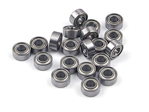 Precise Quality 5x10x4mm HopUp Metallic Shielded Metric Ball Bearing for Drone Helicopter, RC Miniature Toys (Pack of 20)