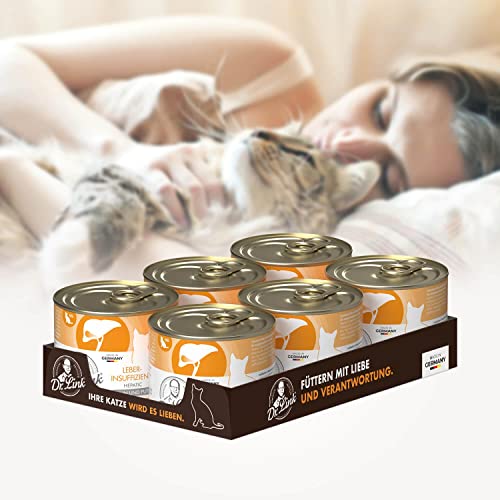 Dr. Link Spezial-Diät Katzenfutter speziell für die Leber, Proteinquelle Huhn & Pute, für Katzen & Kater - Stoffwechsel, Elektrolytausgleich, Unterstützung der Leberfunktion - 6x200g Dose