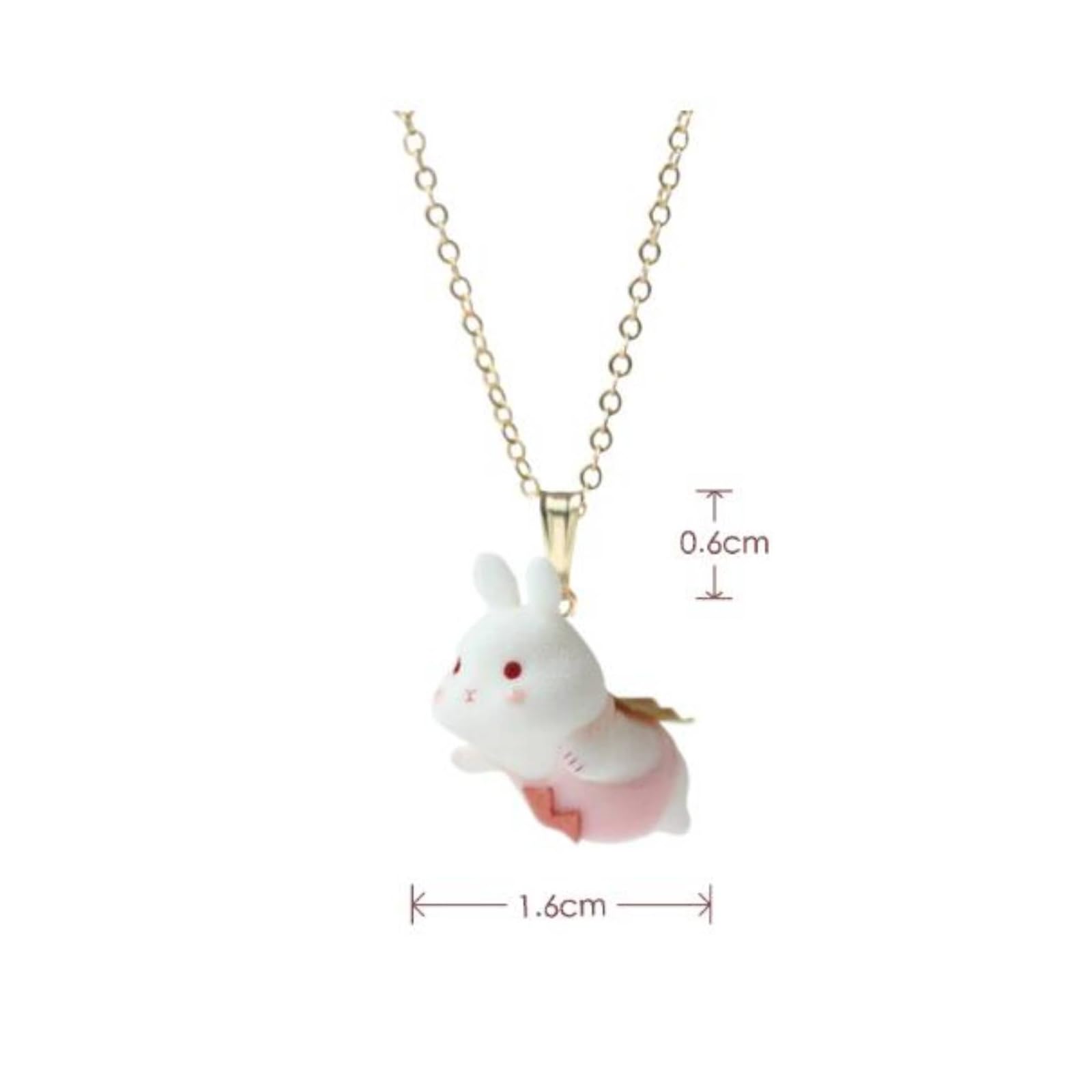 con Colgante Conejo para Mujer con Cana Ajustable Resina Femenino con Tierno para Regalo Valentín, Collar con Colgante, Cadena De 56+7cm A La Altura del Pecho