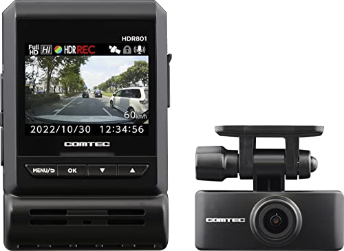 コムテック 車用 ドライブレコーダー 前後2カメラ HDR801 新映像補正機能「Recolize」搭載 前後200万画素 Full HD GPS搭載 32GBmicroSDカード付属 駐車監視機能 日本製 3年保証 COMTEC [出張取付サービス対応] (B0B8H1RXSP) Amazon価格推移・価格追跡