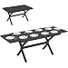 Outsunny Gartentisch, ausziehbar, Aluminium, Holzoptik, 154 – 214 cm, Esstisch, für 8 – 10 Personen, mit verstellbaren Füßen und robuster X-Struktur für Garten und Terrasse, Anthrazitgrau