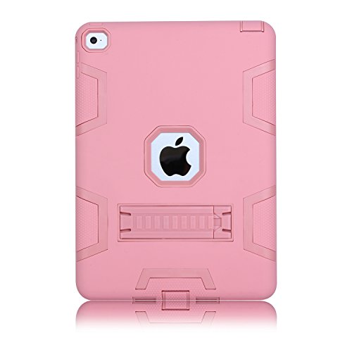Ipad Air 2 Case,Ipad 6 Case, Aicase [Three Layer] Convertible [Heavy Duty] Rugged Hybrid Protective & Kickstand Case With Stylus And Screen Protector For Ipad Air 2, Ipad Air 6 (Rose Gold) #TOP2