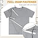 CASMON Post Shoulder Surgery Shirts for Women, After Rotator Cuff Tear Away Full Open Side Snap Adaptive Clothing Unisex