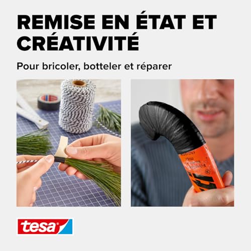 tesa extra Power Perfect Ruban adhésif tissé - Noir - 2,75 m x 19 mm - 6