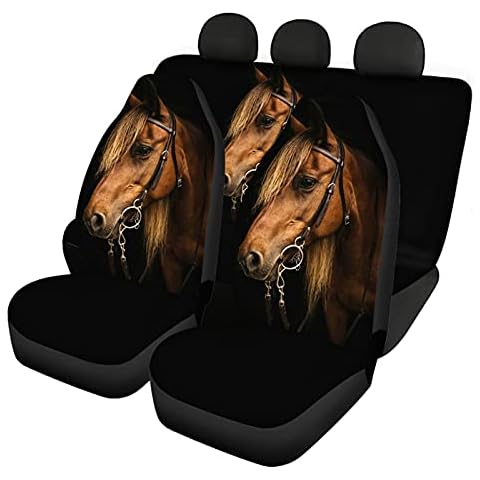 Wanyint Brown Horse Print Car Seat Covers Cover