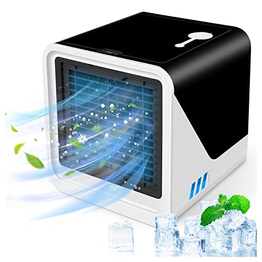 Portable Air Conditioner for Personal with 3 Wind Speeds,Mini Evaporative Air Cooler Fan,USB Air Personal Conditioner with 7 Colour LED Lights,Small Air Conditioner for Bedroom,Office and Outdoors