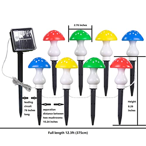 Homecube 8Pcs Solar Mushroom Lights 8 Modes Landscape Path Lights Outdoor Waterproof Solar Stake Lights Garden Night Light For Yard Landscape Decoration #TOP1