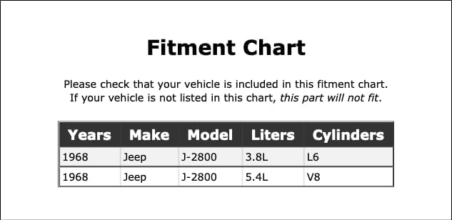 Miniatura 2 de Elemento del respiradero del cárter del motor compatible con Jeep J-2800 1968 PC-704544