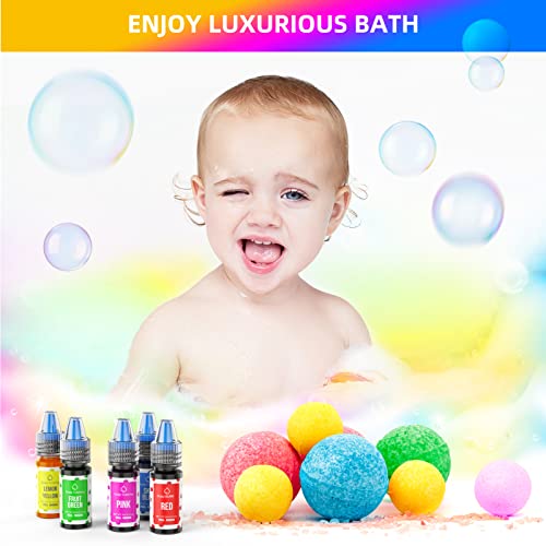 20 Colors Bath Bomb Soap Dye - Wayin Food Grade Skin Safe Liquid Based Bath Bomb Colorant, Vibrant Concentrated Neon Soap Coloring For Soap Making Diy Bath Bomb Kit Bath Salt Crafting Slime Clay #TOP6