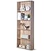 COSTWAY Librería con 5 Niveles Estantría Estante de Pie Almacenamiento Pra Archivos CD Libros Plantas y Fotos para Salón Dormitorio Estudio (Natural)