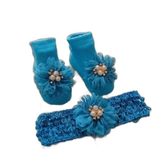 Soft Cotton Booties & Matching Hairband Set for Baby Girls (0?12 Months)|PRA-P406-3-6 Months-image-24