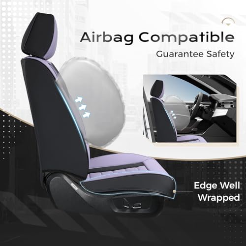 Image of Coverado Car Seat Covers, Front Covers for Cars, Car Seat Cover Front Seats, Automotive Seat Cover, Waterproof, Leather Car Seat Cushion, Universal Interior Covers Seat Protectors for Most Cars