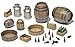 MiniArt 1:35 Scale Wooden Barrels & Village Utensils Plastic Model Kit,Multicolor,Small
