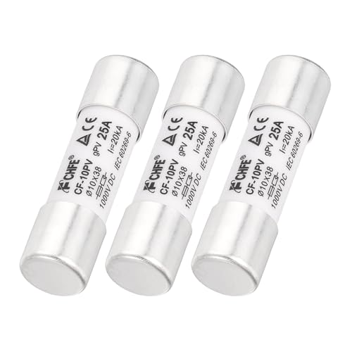Fusible de cartucho de cerámica 1000V 25A para sistemas solares fotovoltaicos de 10x38