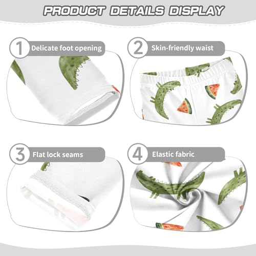 Green Alligator Girls Leggings,Workout Leggings for Girls Toddler Athletic Legging Size for 3-10T3