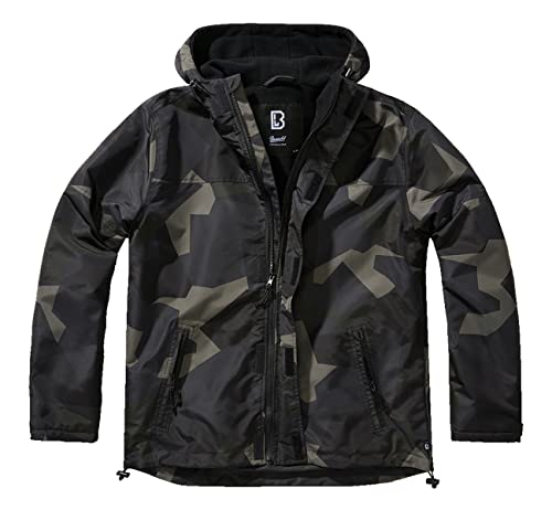 Brandit Men's Windbreaker Front Zip, M90 Darkcamo, Xxl #TOP22