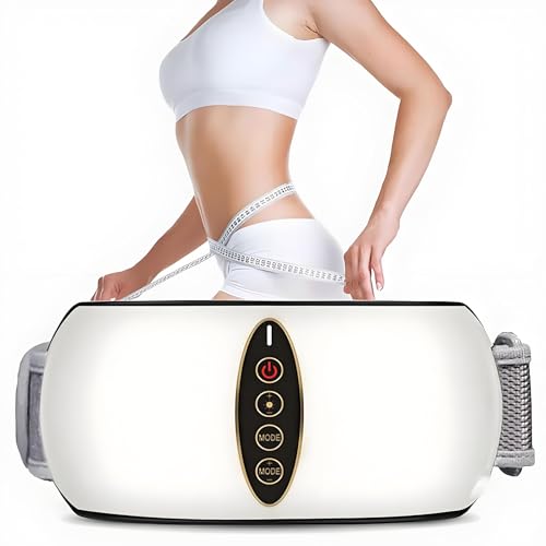 Cinturón Eléctrico Vibración Y Calor para Adelgazar, con 4 Niveles Vibración Y 3 Temperaturas Ajustables, Temporizador Inteligente,para Mayor Plasticidad Salud,favorece Digestión Alivia El Dolor