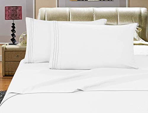 Elegant Comfort BST1100RW-QUEEN-WHITE Luxurious Bed Sheets Set thumb #2