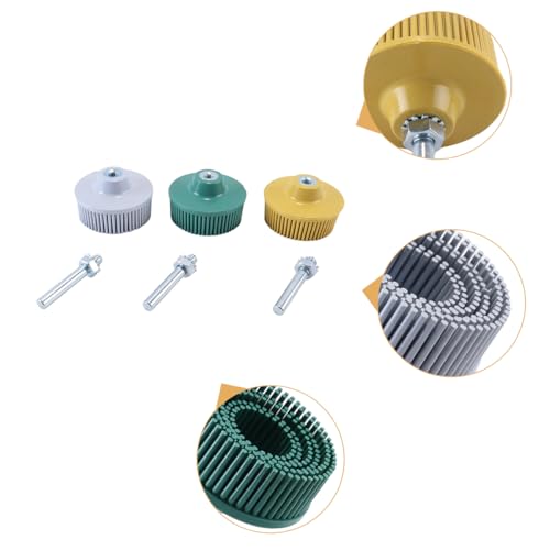 Riven 3 Pack 2 Zoll Borstenscheibe Korn mit 1 / 4 Welle Befestigung Schleifmittel Beschichtung Entfernung Disc für Metall
