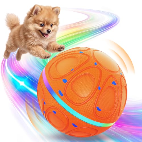 Ckin pet Interactive Dog Toys Ball – Automatic 3-Modes Active Rolling Balls (Orange)
