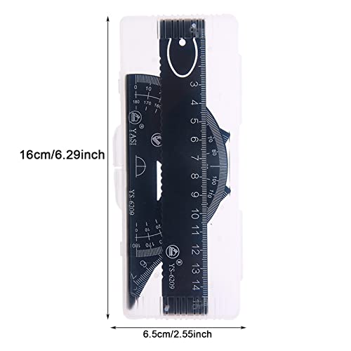 Geometrie Set Metall Dreikantmaßstab Maßstab Lineal Set Zeichnungsset Zeichnen Lineal Set Mathematik Geometrie Werkzeug mit Aufbewahrungsbox für Schüler,Technische Zeichnungen (8 Stück)