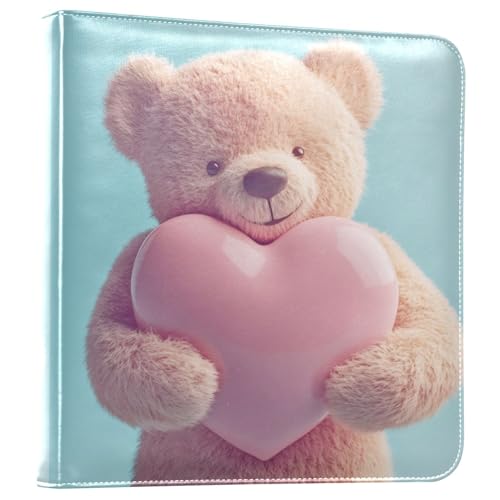Álbum de fotos adhesivo tipo scrapbook FLildon en cuero PU, diseño corazón, 40 páginas 8x10 pulgadas