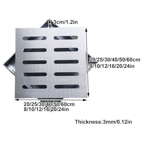 Drain de cour en acier inoxydable 61 cm pour évacuation extérieure - 3
