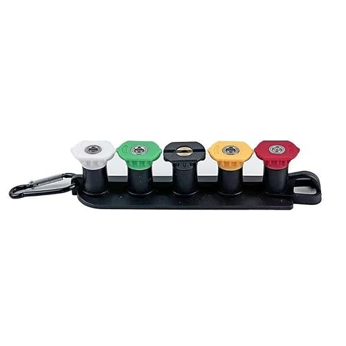 Pressure Washer Nozzle, Multi Deg Pressure Washer Nozzle Tips 1/4in Quick Connect 4000 PSI Multicolor 1-2mm 5/7(Five-Color Nozzle+Base,Hole Diameter 1.2mm(0.047in))