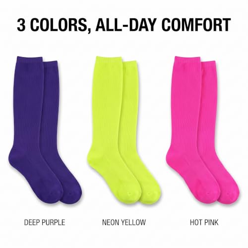 Image of Tipi Toe 3 Pairs Patterned Compression Socks for Women & Men, 12-14 mmHg Mild Support for Circulation & Swelling, Knee High