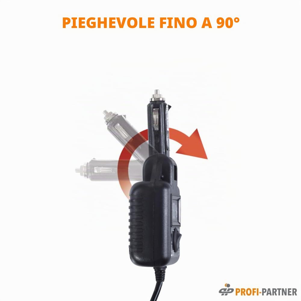 Kit di avviamento auto per accendisigari, connessioni 12 Volt, cavo da 6 m, con display, facile da usare, soluzione salvaspazio, auto, batteria di avviamento, aiuto in caso di guasto